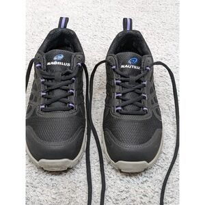 Nautilus Stratus‎ Black & Purple Womens Composite Toe Safety Sneakers Shoes 7W